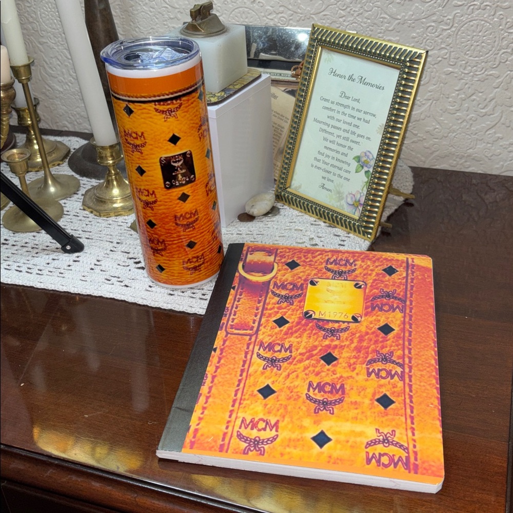 Homecrafted lux Homedesigned MCM Tumbler 20 oz stainless with Notebook